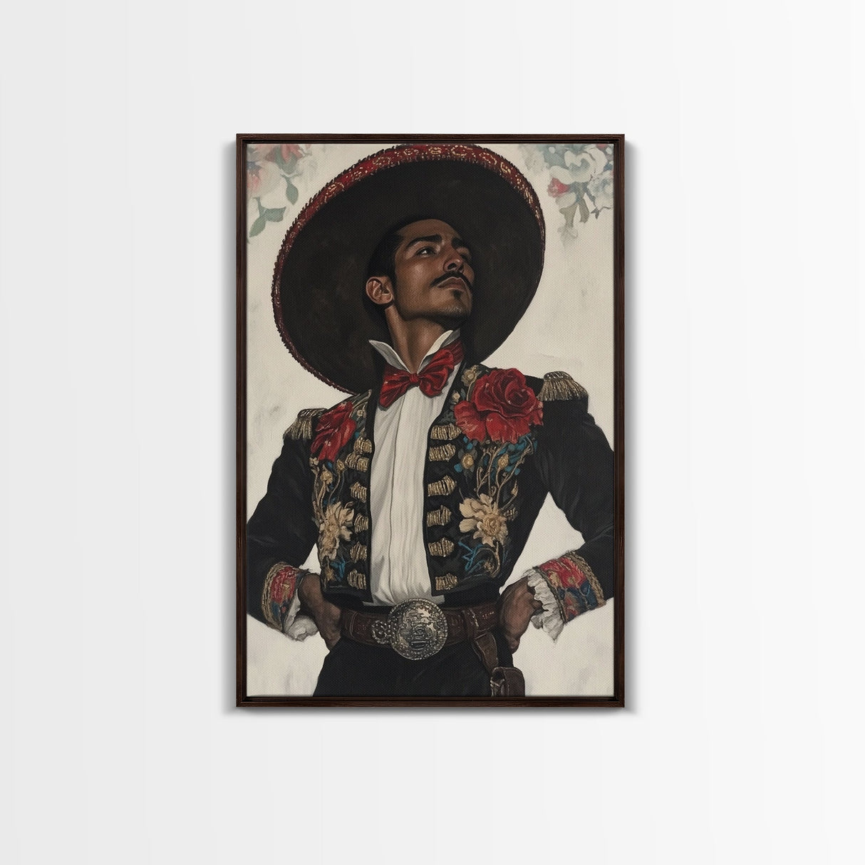 The Matador Painting Print, Chicano Art Framed Canvas Print, Traditional Mexican Wall Decor, Mexican Wall Art, Cultural Decor, Vibrant Decor