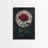 Rose Painting Print, Wood Framed Canvas Print, Beautiful Rose Painting Abstract Wall Art, Minimalist Floral Decor, Flowers Print, Floral Wall Art