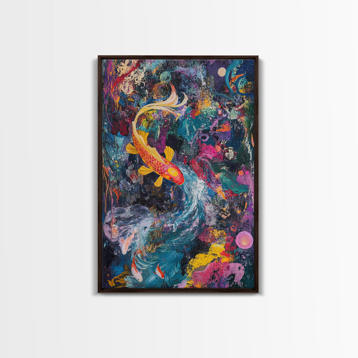 Abstract Koi Fish Painting Print, Wabi Sabi Home Decor, Gift Idea, Housewarming Gift Idea, Colorful Koi Fish Art Print
