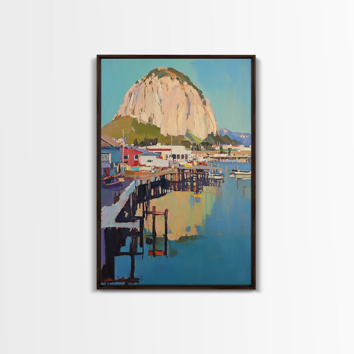 Morro Bay, Framed Canvas Print, Painting Morro Bay California, California Home Decor, Painting of Morro Bay Wall Art Canvas Print
