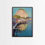 Morro Bay, Framed Canvas Print, Painting Morro Bay California, California Home Decor, Painting of Morro Bay Wall Art Canvas Print