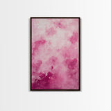 Wall Art Print Preppy Decor, Framed Canvas Print, Abstract Pink Clouds Painting, Girl's Dorm Room Wall Decor, Apartment Decor Gift Idea