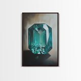 Watercolor Painting Print of an Emerald, Genstones Painting, Gemstone Painting, Emerald Wall Art, Emerald Green Home Decor, Kitsch Art