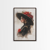 Mexicano Wall Art Framed Canvas Print, Female Matador, Chicano Wall Art, Chicano Painting