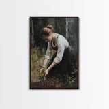 The Woman in The Garden Painting Print, Coquette Style Wall Art, Vintage Garden Print, Canvas Print, Canvas Wall Art, Abstract Whimsical Wall Art