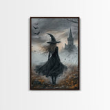 Goth Decor, Witchy Home Decor, Dark Academia Goth Oil Painting Print, Witch Painting, Haunted Spooky Season Wall Art, Witch Decor