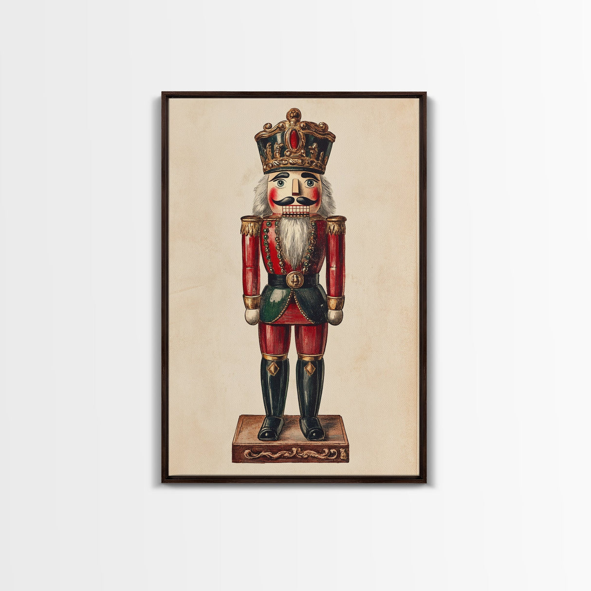 Sketch of a Nutcracker Canvas Print - Framed Canvas - Minimalist Christmas Art - Boho Christmas Art - Rustic Christmas Art