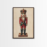 Sketch of a Nutcracker Canvas Print - Framed Canvas - Minimalist Christmas Art - Boho Christmas Art - Rustic Christmas Art
