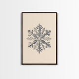 Snowflake Canvas Print - Framed Canvas - Minimalist Christmas Art - Boho Christmas Art - Rustic Christmas Art - Winter Decor - Winter Art