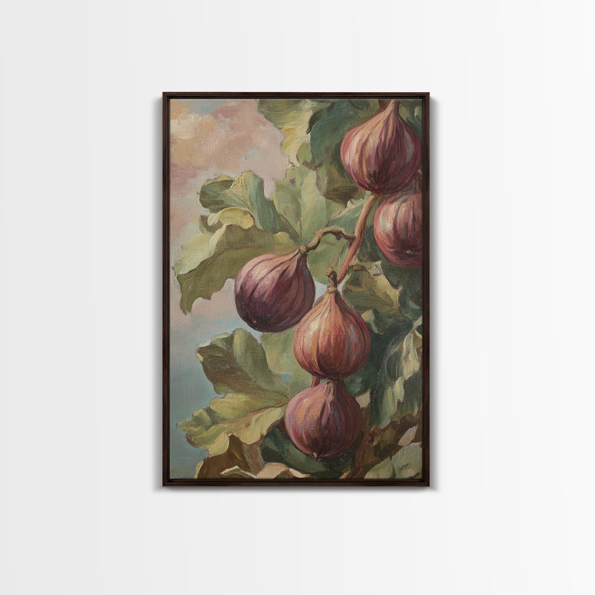 Figs On The Vine Framed Canvas Print - Kitchen Wall Art - Figs Painting