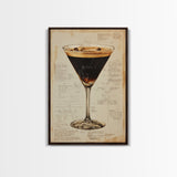 Espresso Martini Wall Art Canvas Print, Cocktail Painting, Cocktail Decor, Bar Decor, Bar Cart Art, Home Bar Wall Art, Kitchen Wall Art