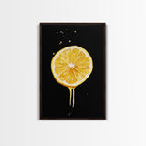 Lemons Oil Painting Print, Vintage Still Life of a Lemon, Antique Fruit Art Print, Still Life Wall Art, Lemon Painting, Framed Canvas Print