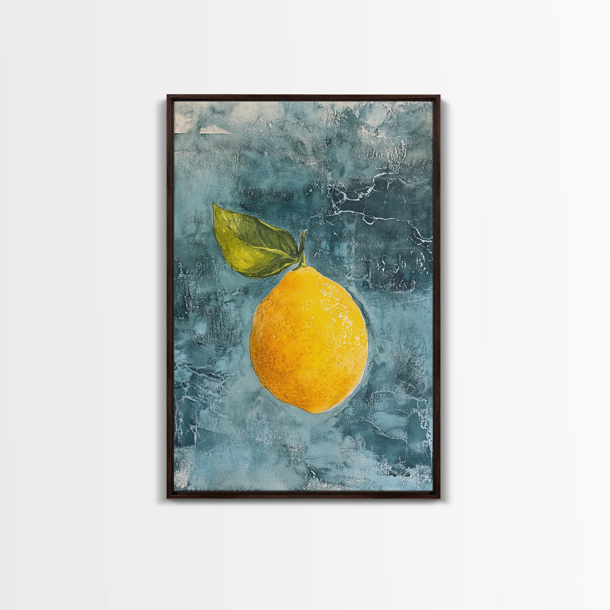 Vintage Lemon Still Life Painting Canvas Print, Framed Art Print Gallery Wall, Lemon Painting, Kitchen Art, Kitchen Food Wall Art