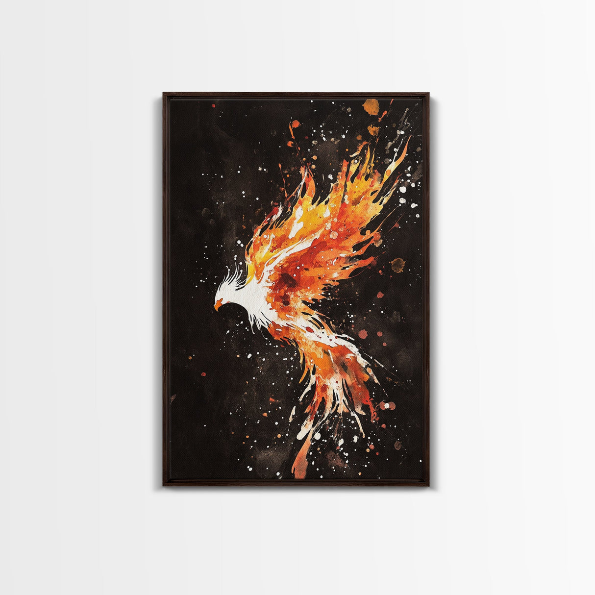 Graffiti Punk Art, Phoenix In Flames, Retribution, Framed Canvas Print, The Phoenix, Framed Wall Art, Original Painting Phoenix