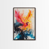 Watercolor Painting Print of a Phoenix In Flames, Retribution, Framed Canvas Print, The Phoenix, Framed Wall Art, Original Painting Phoenix