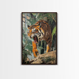 Retro Tiger Painting Canvas Print, Animal Print, Wall Art Home Decor, Tiger Wall Art