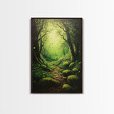 Forest At Dusk Painting Print, Spooky Art, Fantasy Art, Nature Landscape Painting Canvas Print, Landscape Decor, large wall art