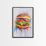 Hamburger Painting Print, Kitchen Decor, Restaurant Decor, Dining Room Art, Restaurant Wall Art, Diner Wall Art, Restaurant Owner Gift Idea