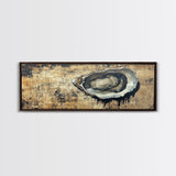 Extra Wide Panoramic Print of an Oyster, Wabi Sabi Minimalist Wall Art, Kitchen Home Decor, Kitchen Art, Wall Art for Dining Room