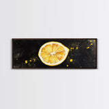 Panoramic Lemon painting Print, Food Kitchen Wall Art, Dining Room Decor, Horizontal Wall Art, Lemon Art, Lemon Home Decor, Kitchen Painting