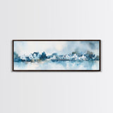 Horizontal Painting Print of Nantucket, Framed Canvas, Nautical Decor, Seascape landscape painting, Panoramic Nantucket Wall Art