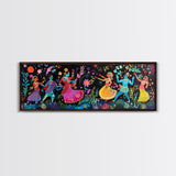 Kerala Style Art Canvas Print, Kerala Mural Painting Print, Panoramic Horizonal Wide Wall Art, Kerala Painting Mural