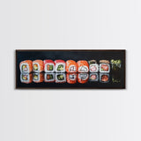 Panoramic Extra Wide Kitchen Wall Art, Sushi Painting Tuna Roll Painting, Modern Art for Kitchen, Kitchen Painting, Dining Room Decor