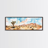Desert Landscape Painting Print, Pueblo Style Home Decor, Southwestern Farmhouse Painting of Joshua Tree California, Minimalist Decor