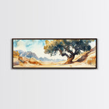 Huge Living Room Wall Art Painting of Joshua Tree, Framed Canvas Print, Oversized Horizontal Panoramic Art, Desert Painting
