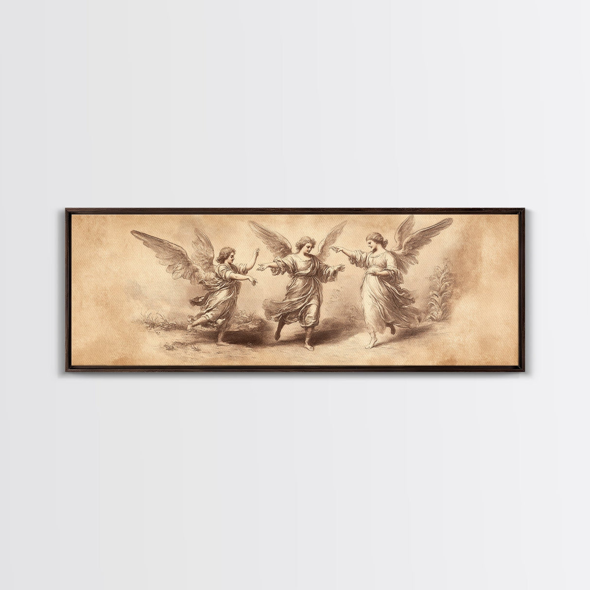 Guardian Angel Painting Print, Angelic Wall Art, Angel Painting, Guardian Angels Print, Original Panoramic Angel Painting, Angel Sketch