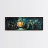 Horizontal Nativity Scene Painting Print, Framed Canvas Print, Nativity Art, Christmas Decor, Traditional Christmas Wall Art