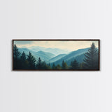 Mountain Painting Print, Mountain Art, Panoramic Wall Art, Extra Wide Horizontal Art, Ultra Wide Wall Art, Blue Ridge Mountains Painting