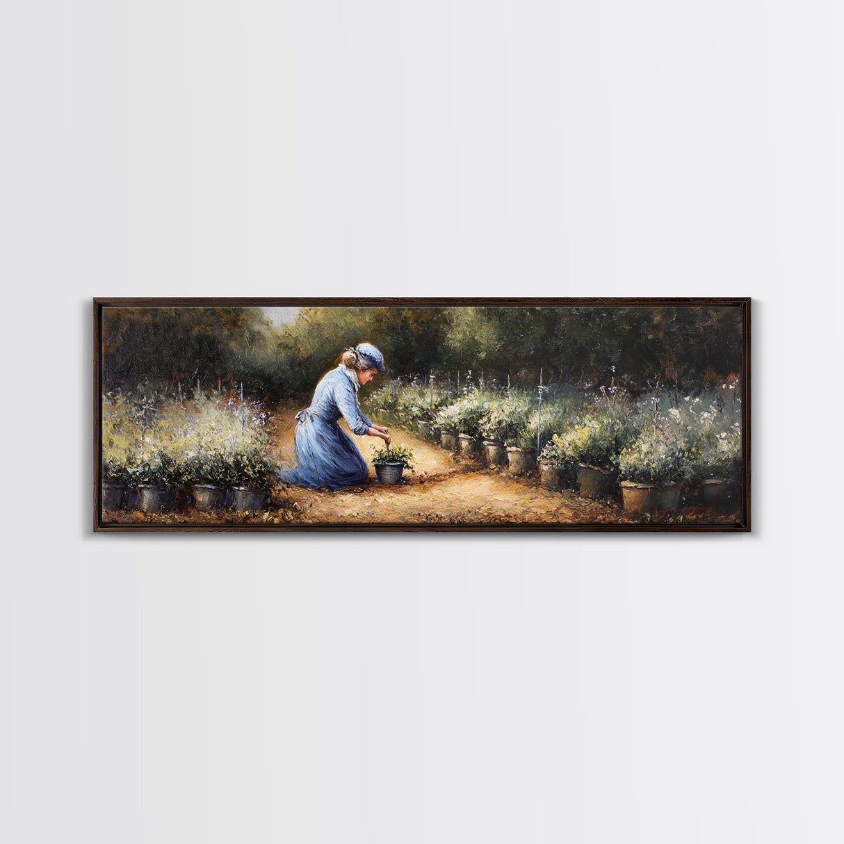 The Woman in The Garden Painting Print - Boho Home Decor - Gift For Her - Gardening Gift - Gardener Gift Idea - Garden Painting Wall Art
