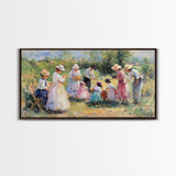 Victorian Summer - Framed Canvas Print - Victorian Style Oil Painting Of a Summer Party