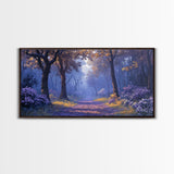 The Path Through The Forest, Framed Canvas Print, Fantasy Landscape Painting, Wood Framed Home Decor, Above Sofa Living Room Wall Art