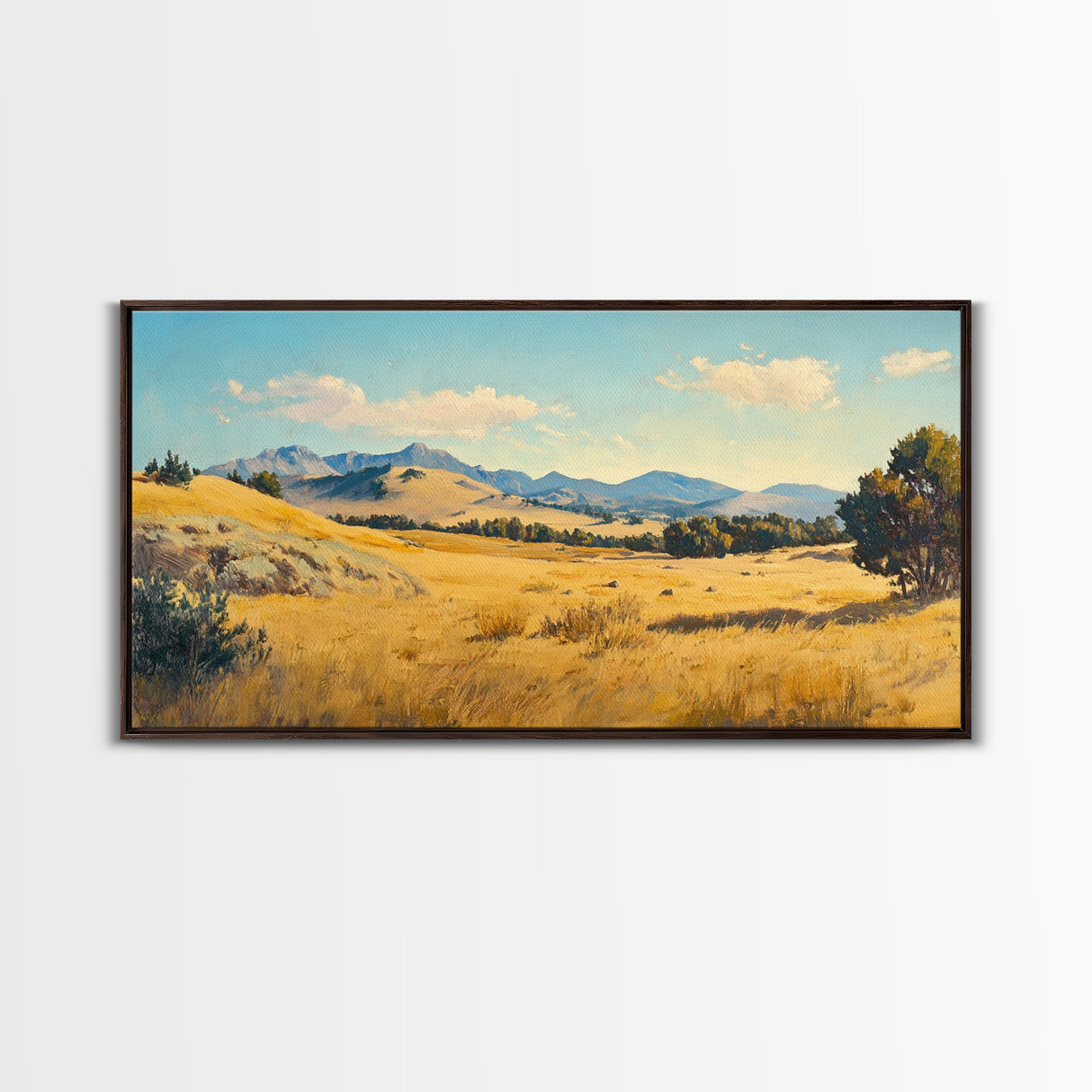 Retro Western Landscape Painting Print, Boho Southern Decor, Fall Decor, Above mantle Art, Centerpiece Art, Landscape Oil Painting