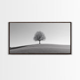 Loneliness - Framed Canvas Print Ready To Hang Wall Art - Thought Provoking Art - Moody Wall Art - Moody Painting - Black and White Dead Tree Art