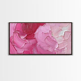 Pink Brush Strokes Framed Canvas Print - Modern Wall Are - Preppy Home Decor - She Shed Wall Art