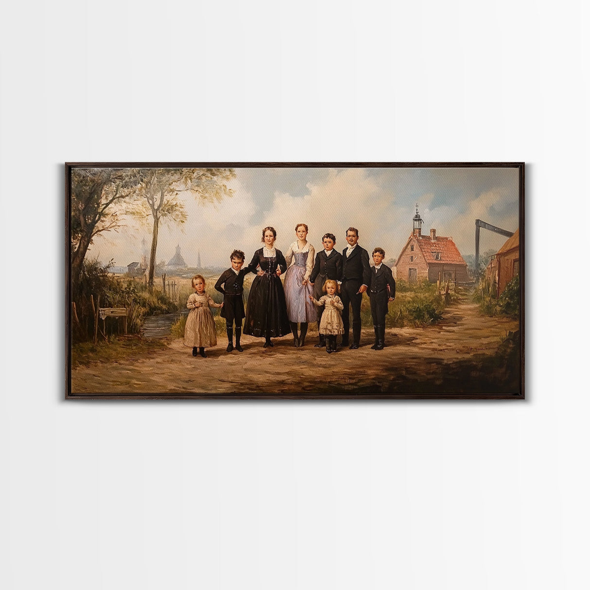 Dutch Family Painting Canvas Print, Funky Wall Art, Dutch Family Wall, Dutch Style Art