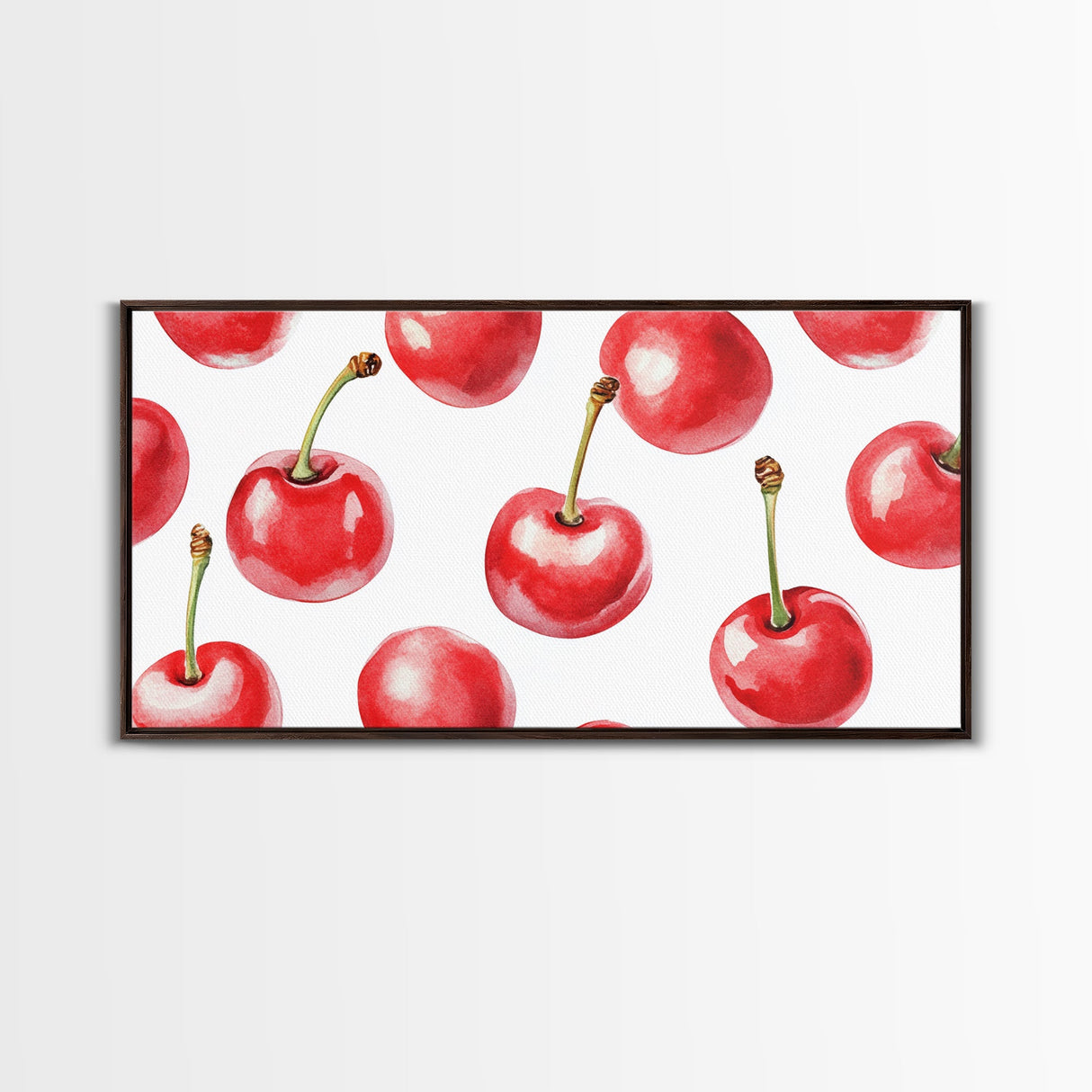 Kitchen Wall Art - Watercolor Painting of Cherries - Canvas Print - Cherry Wall Art - Cherry Decor - Cherries Kitchen Wall Art - Kitsch Kitchen