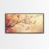 Original Floral Exquisite Canvas Wall Art, Cherry Blossoms, Wabi Sabi Decor, Boho Home Decor, Boho painting, Original Painting Print
