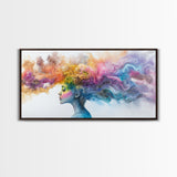 Mind Blowing Abstract Art - Framed Canvas Print - Gift For Her - Colorful Rainbow Art
