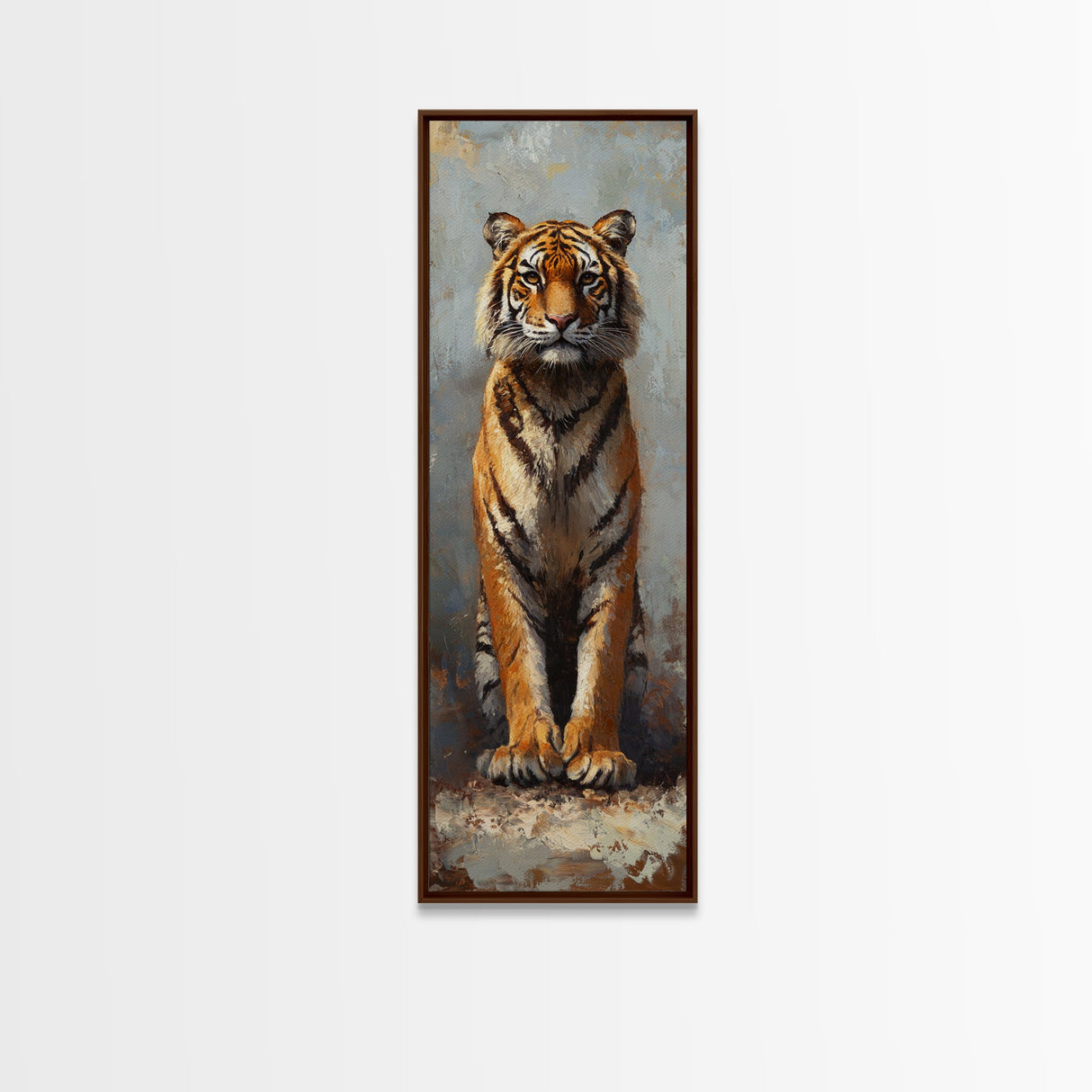 Majestic Tiger Painting Framed Canvas Print, Animal Wall Art, Rustic Decor Above Sofa Art, Bedroom Art Living Room Art Christmas