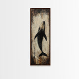 Majestic Whale Painting Framed Canvas Print, Nautical Wall Art, Coastal Decor Living Room Art, Rustic Decor Gift Idea Christmas