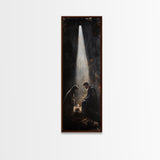 Tall Skinny Nativity Painting Canvas Print, Christmas Wall Art, Christmas Decor, Nativity Oil Painting, Jesues In His Manger