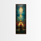 Last Supper Wall Art Framed Canvas Print Vibrant Christ Apostles Painting, Christian Art, Dark Religious Decor, Unique Holiday Gift, Spiritual Canvas