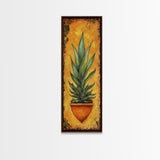 Vibrant Agave in Terra Cotta Framed Canvas Print Rustic Decor Agave Painting Botanical Prints Kitchen Wall Art