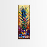 Stained Glass Style Agave Canvas Print Mosaic Wall Art Colorful Botanical Prints Modern Decor Unique Kitchen Wall Art
