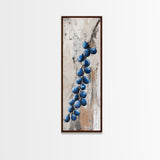 Framed Canvas Print Blueberries Still Life Painting Rustic Wall Art Botanical Prints Food Review Kitchen Art