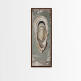 Canvas Print Rustic Oyster Shell Painting Coastal Kitchen Decor Wabi Sabi Art Living Room Art Nautical Wall Art Coastal Kitchen Decor